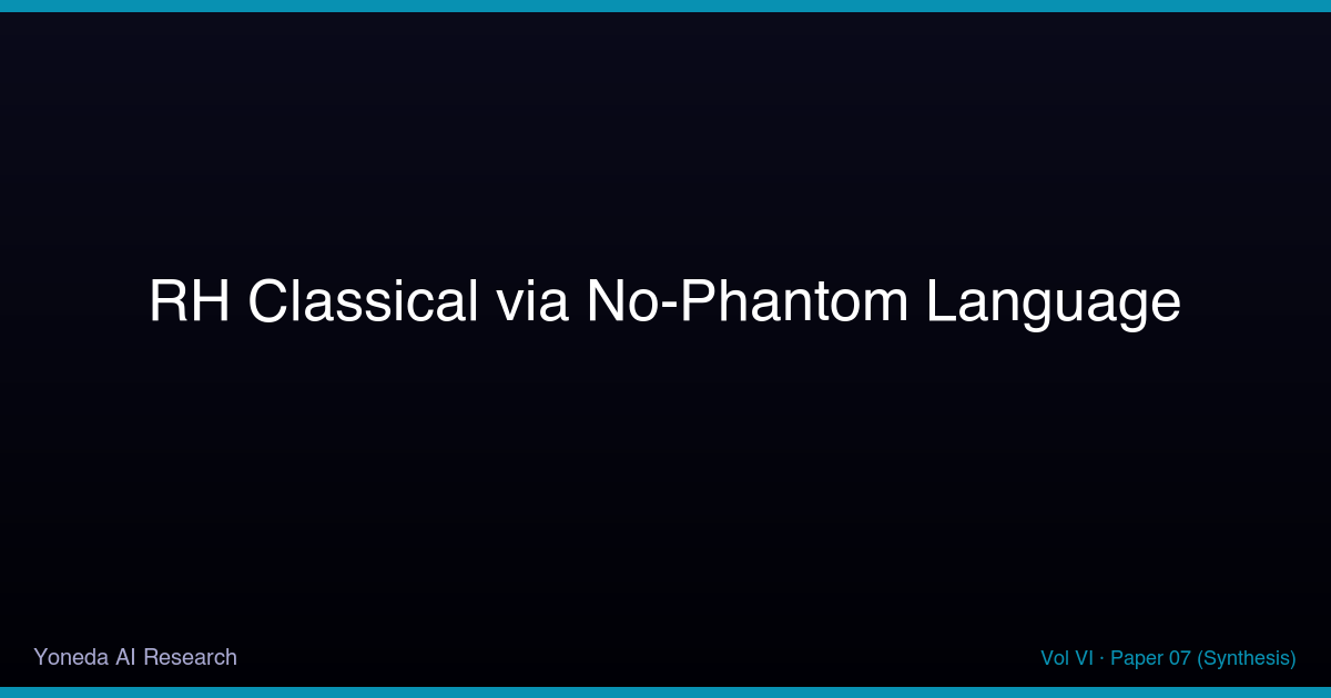 Cover for RH Classical via No-Phantom Language (Synthesis)
